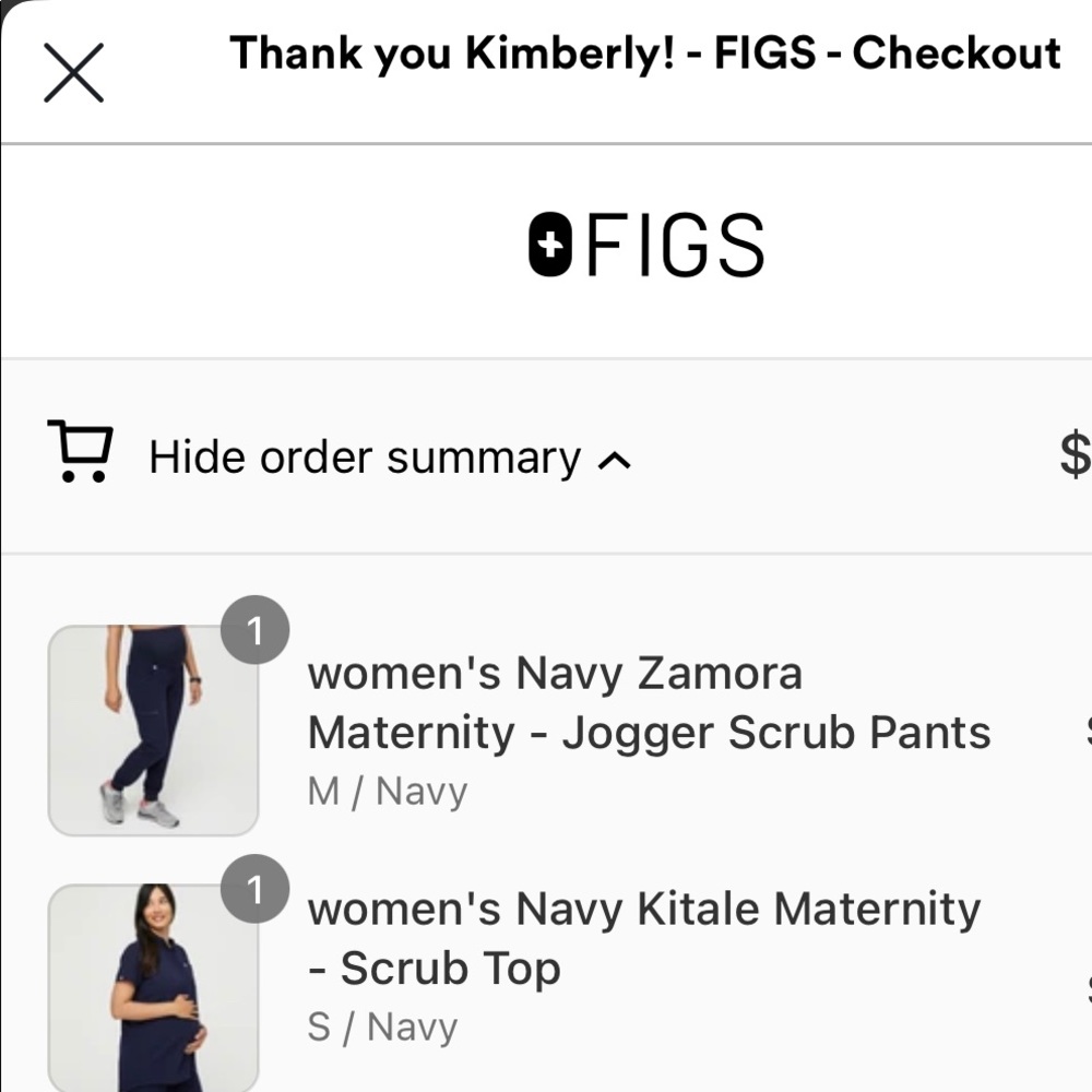 Figs navy scrub set Small top Medium Pants